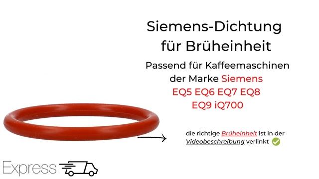 Bosch Siemens Dichtung für Brüheinheit - Passend für EQ5 EQ6 EQ7 EQ8 EQ9 iQ700, Exaktes Ersatzteil смотреть онлайн