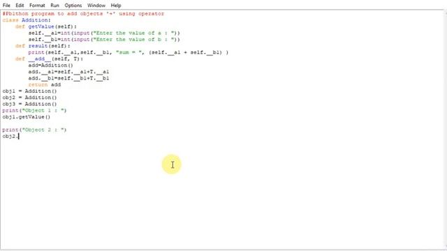 Python program to add objects '+' using operator смотреть онлайн