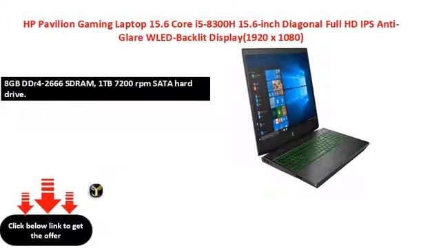 HP Pavilion Gaming Laptop 15.6 Core I5-8300H 15.6-inch Diagonal