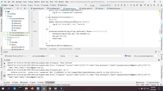 23 - delete data using volley | APIs in Android смотреть онлайн