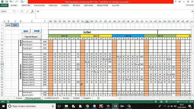Planning de travail Excel | Planning de congés Excel | Planning des Absences Excel | Planning Excel смотреть онлайн