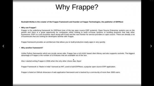 Frappe framework