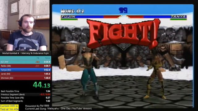 Speedrun Mortal Kombat 4 any% WR 1m 37s N64 смотреть онлайн