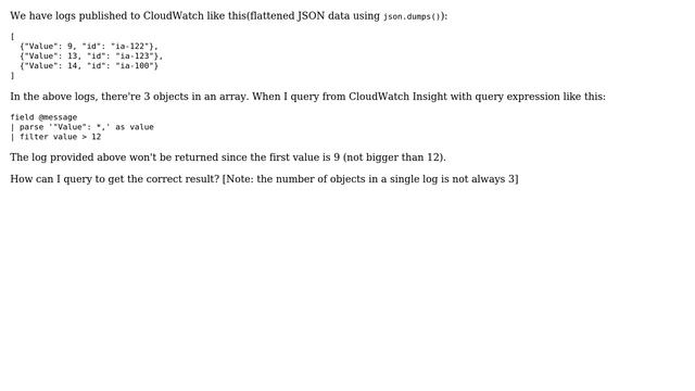 DevOps & SysAdmins: CloudWatch InSights: how to extract/query json object array смотреть онлайн