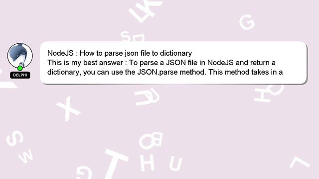 NodeJS : How to parse json file to dictionary смотреть онлайн