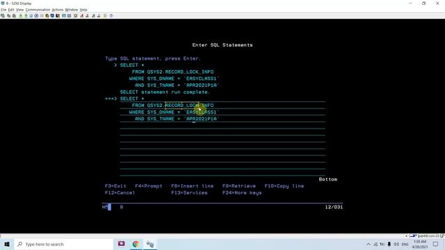 Record lock using SQL - Finding record lock using SQL in AS400 смотреть онлайн