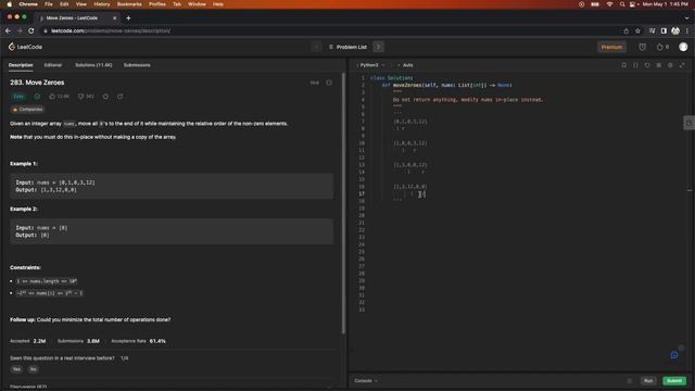 Move Zeroes-LeetCode-Python Solution смотреть онлайн