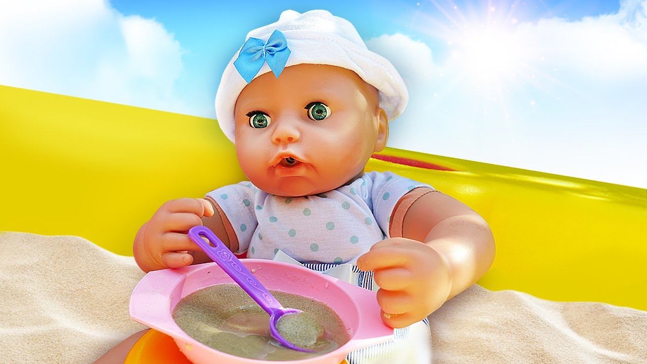 Кукла Беби Анабель и Каша в песочнице! - Весёлые игры дочки матери Baby Born. Видео для девочек смотреть онлайн