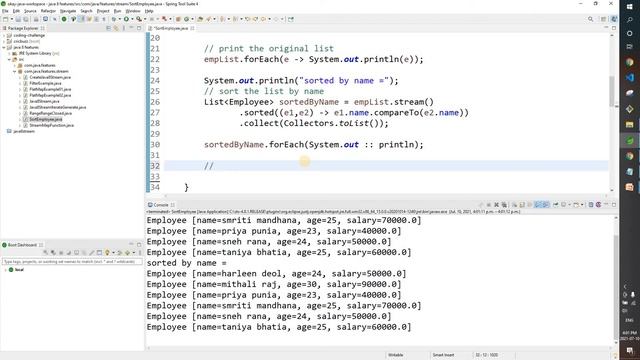 java 8 interview question | sort employee list using stream api function | must watch | okay java смотреть онлайн