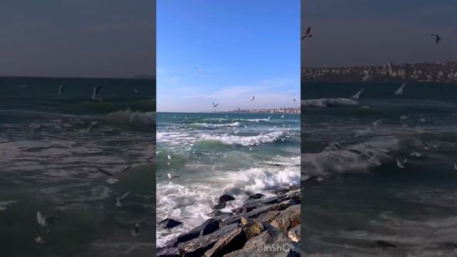 Красивые волны моря🌊😍 Beautiful waves of the sea. Dengizning guzal tulkinlari смотреть онлайн