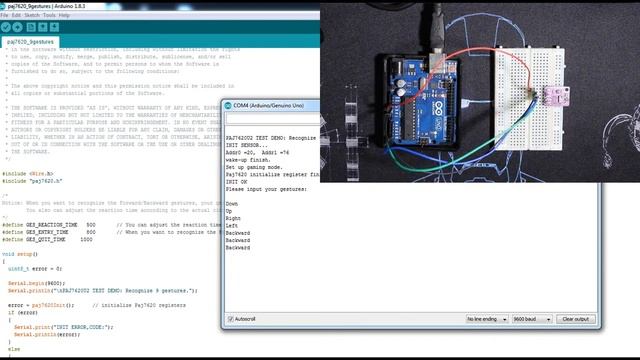 Interfacing Hand gestures sensor PAJ7620 with Arduino смотреть онлайн