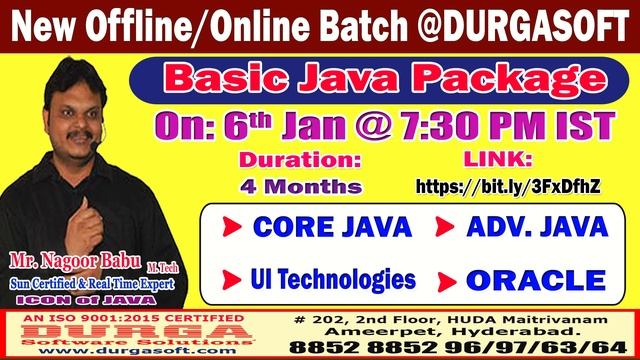 Basic Java Package Offline/Online Training @ DURGASOFT смотреть онлайн