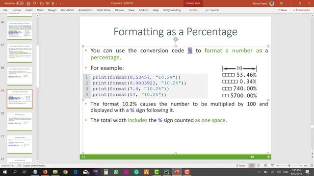 CPIT110 Chapter 3 (#37): 3.6 Formatting Numbers and Strings - Part 1 of 2 смотреть онлайн