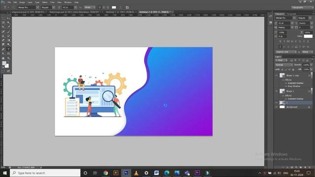Fixed website landing page design tutorial- photoshop--part 2 | Web app design | Photoshop Tutorial смотреть онлайн