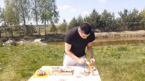 Шашлык из осетра. Как приготовить осетра. Как почистить осетра.