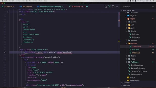 #33 Laravel Inertia Vue Movie App | Add Delete Trailer | Laravel 8 Tutorial смотреть онлайн