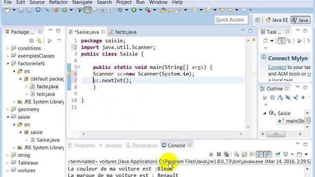 6 - Lire une saisie clavier avec la classe Scanner Java смотреть онлайн