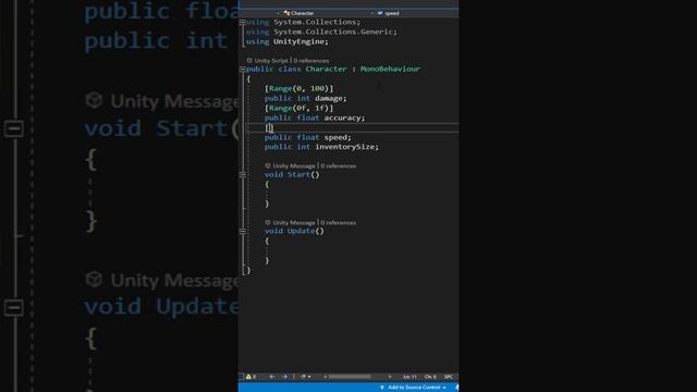 Unity Range Attribute #Unity #Short #Tips смотреть онлайн