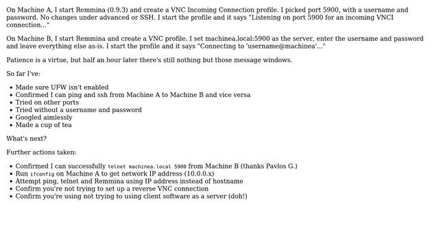 How can I troubleshoot a failed local network VNC connection? смотреть онлайн