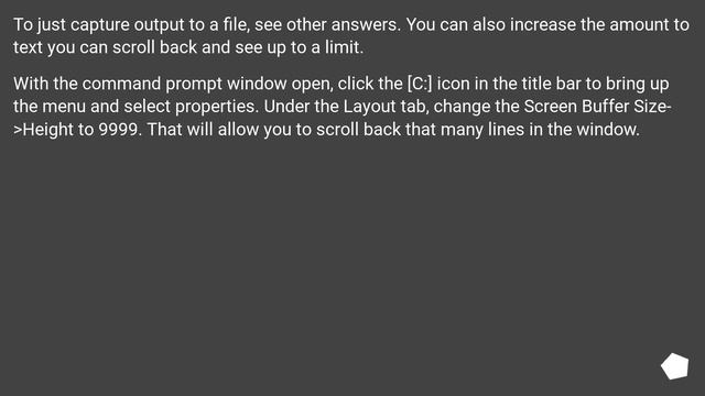 How to keep all of the output of a program on the Windows command line? смотреть онлайн
