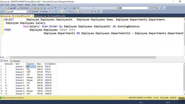 Calculate running total in SQL Server 2014 смотреть онлайн