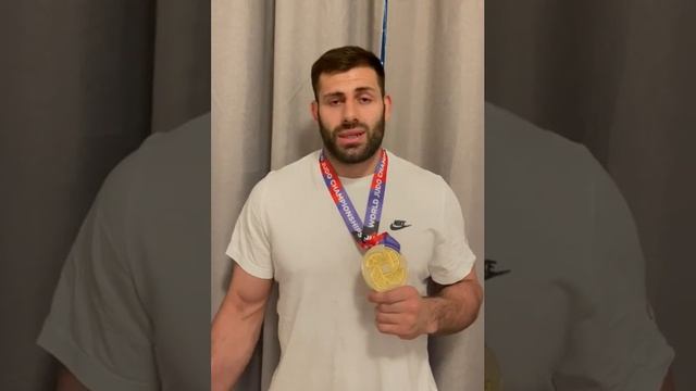 Эксклюзив. Чемпион мира по дзюдо 2023 Арман Адамян. Сразу после награждения. смотреть онлайн