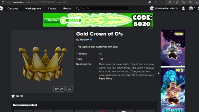 How To Get the Golden Crown Of Devs * Roblox Tutorials* смотреть онлайн