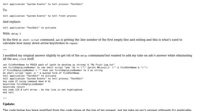 AppleScript: How to open text file and move cursor to specific location (signaled by specific... смотреть онлайн