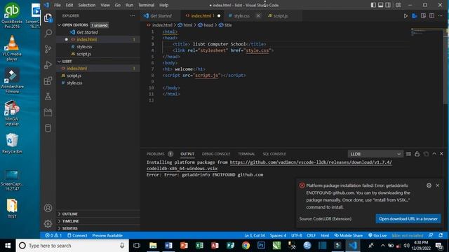How to create html,css, and JavaScript files using visual studio code смотреть онлайн