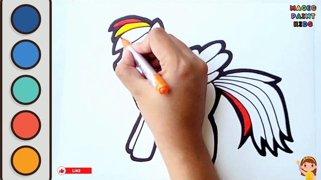 My little pony drawing, painting & coloring for kids & toddlers | How to draw rainbow dash смотреть онлайн