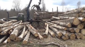 Второй РЕЙС за дровами на Урале Лесовозе. Точковка леса. Сломало стремянку на гидроманипуляторе.