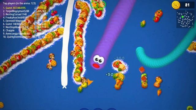 ?Purple-skinned snake, I scored 482147 in Worms.Zone-CrazyGames#003 смотреть онлайн