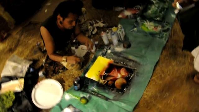 Ночной рынок в Арпоре ГОА. Рисунок 3D смотреть онлайн