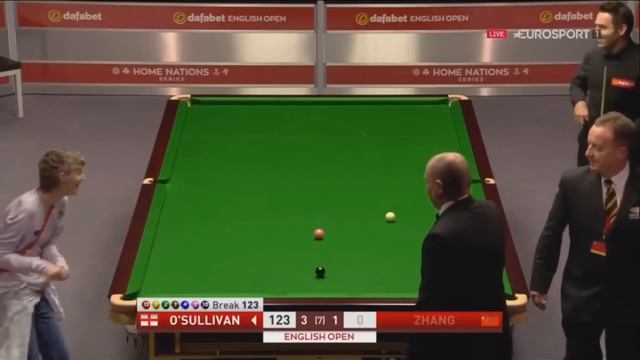 A Lady (Streaker) Comes Out Of The Crowd & Plays Ronnie's Last Black - English Open Snooker 2017 смотреть онлайн