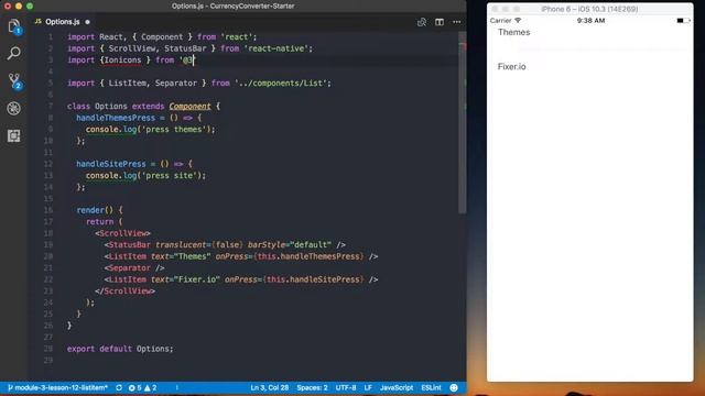 Options Screen - Build a React Native Currency Converter смотреть онлайн