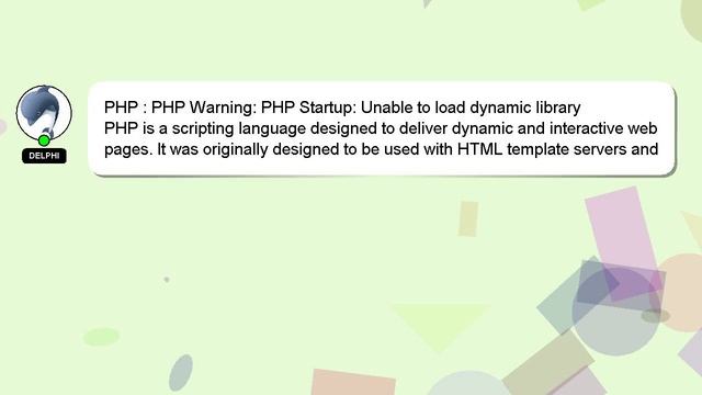 PHP : PHP Warning: PHP Startup: Unable to load dynamic library смотреть онлайн