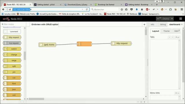 Gestion d'une base mongoDB à l’aide de jsGrid et Node-Red (part 2) смотреть онлайн
