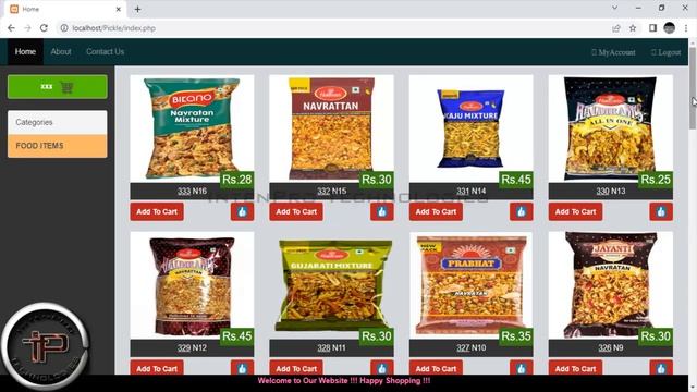 Online Shopping of Snacks Product Application PHP - MySql - IntenPro Technologies смотреть онлайн