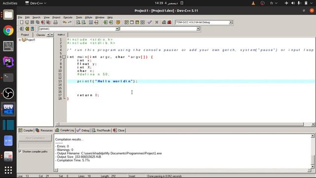 Langage C , Les Notions De Base , Déclarations De Variables , Les Fonctions Printf Et Scanf