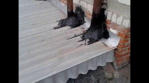 Крыша гаража из шифера.