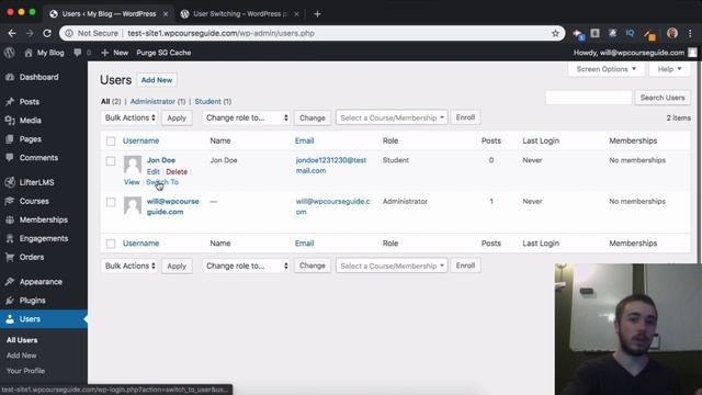 User Switching For LifterLMS and WordPress Users смотреть онлайн