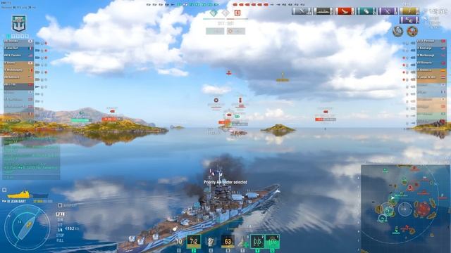Battleship Jean Bart: Tight game on map Hotspot - World of Warships смотреть онлайн