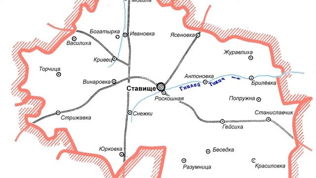 Карта Ставищенский район, Киевская область, Украина смотреть онлайн
