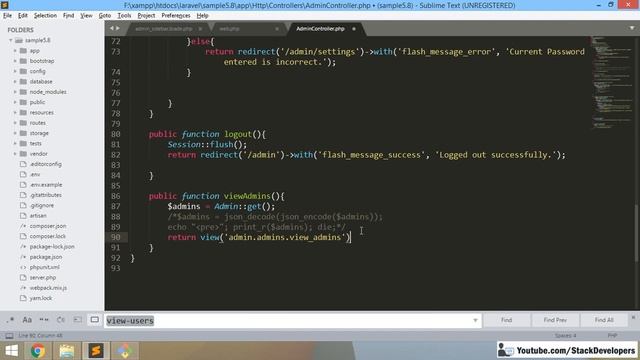 #151 Make E-com in Laravel 5.7 / 5.8 | Admins / Sub-Admins Roles | View Admins смотреть онлайн