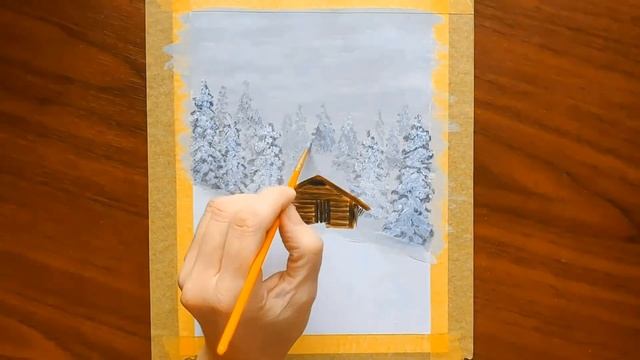 Рисуем лес / Домик в лесу / Лес зимой. смотреть онлайн