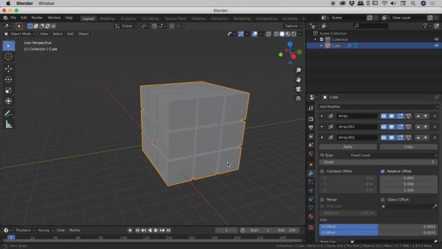 Create Stack of Blocks In Blender With Array Modifier смотреть онлайн
