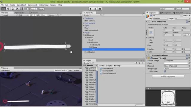 Unity 3d 4 6 Survival Shooter на русском UI Health HUD Урок 5ч 2 2 1 смотреть онлайн