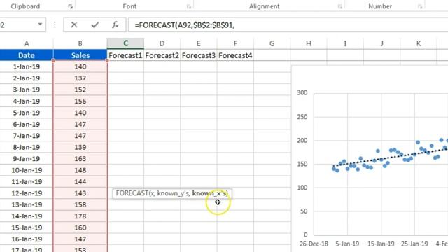 Forecasting in Excel using Linear Regression смотреть онлайн