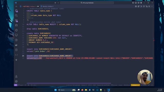 ORACLE DATABASE TUTORIAL #59 NOT NULL CONSTRAINT смотреть онлайн