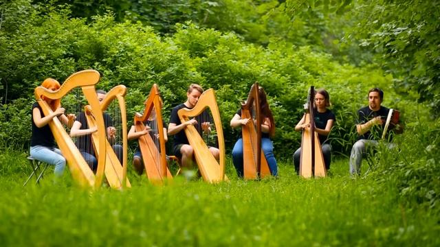 Moscow Harp Orchestra. Pipeline. (арфа, дуэт арф, ансамбль арф). Кельтские арфы. Celtic harp. смотреть онлайн